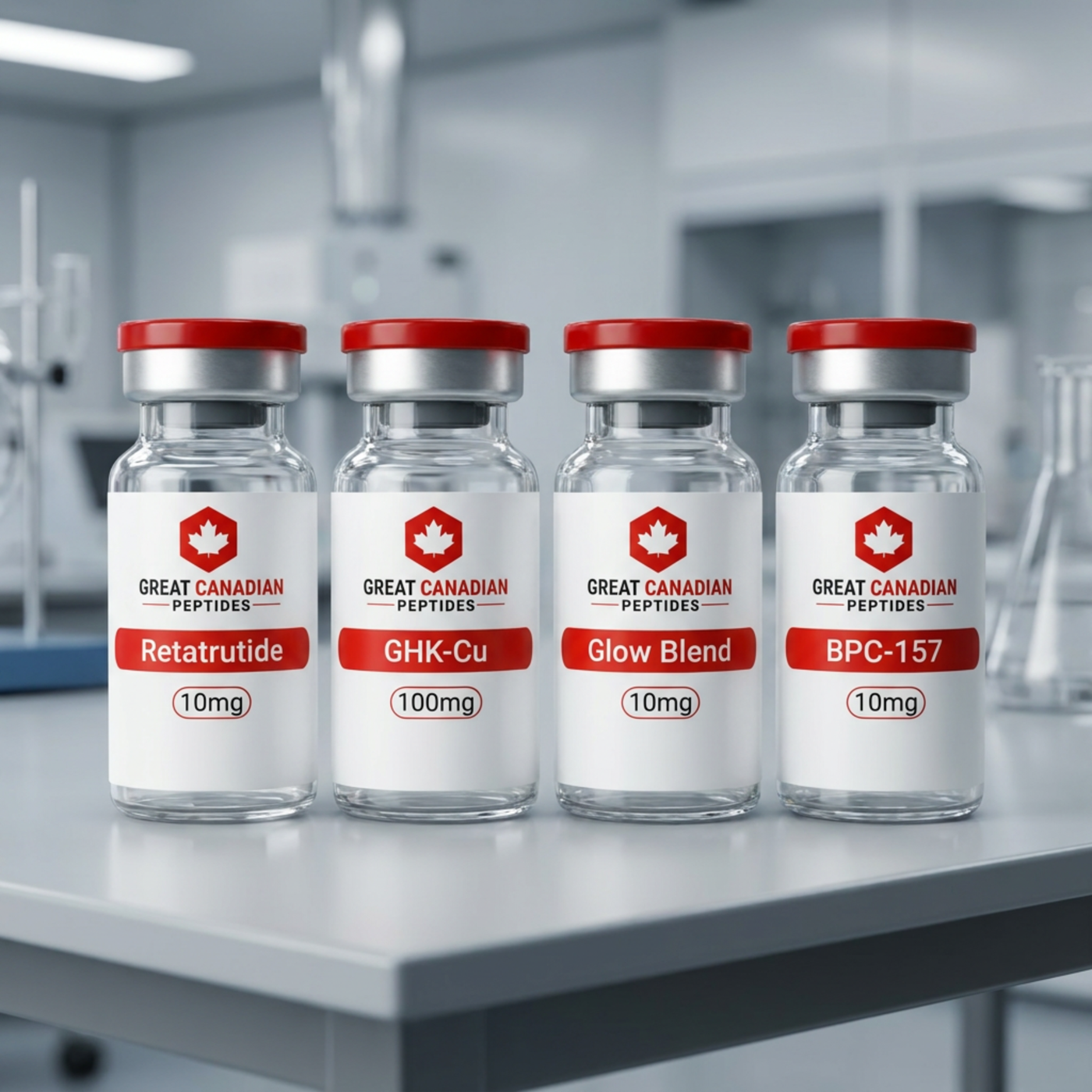 Great Canadian Peptides research compounds in a Canadian laboratory